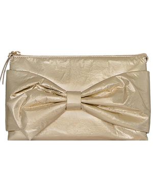 Rebecca Minkoff Bow Canvas Clutch - Natural