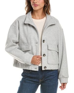 NVLT Funnel Neck Felt Jacket - Gray