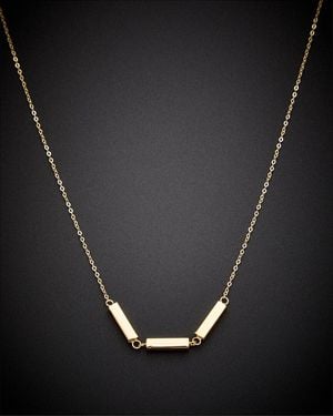 Italian Gold 14K Triple Bar Necklace - Black