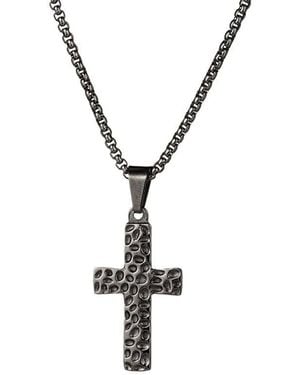 Eye Candy LA Elliot Cross Pendant Drop Necklace - Metallic
