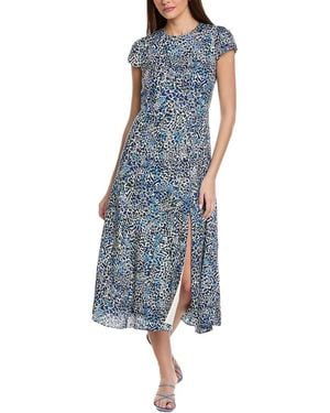 Reiss Livia Print Split Midi Dress - Blue
