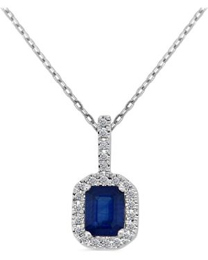 Sabrina Designs 14k 0.71 Ct. Tw. Diamond & Sapphire Octagon Pendant - Blue