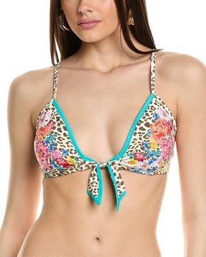 Johnny Was Mia Front Tie Bikini Top - Green