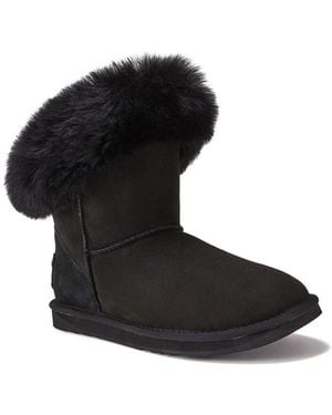 Australia Luxe Shearling Suede Buckle Ankle Boots - Black
