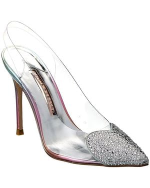 Sophia Webster Amora Vinyl & Leather Slingback Pump - White
