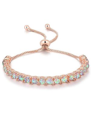 Liv Oliver 18k Rose Gold Plated Opal Tennis Bracelet - White