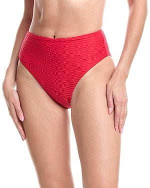 Sea Level Honeycomb Retro High-Waist Bikini Bottom - Pink