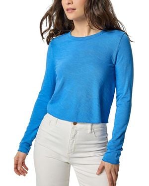 Lilla P Bias Cut Crewneck Top - Blue