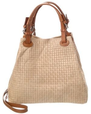 Italian Leather Shoulder Bag - Natural
