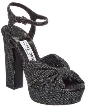 Jimmy Choo Heloise 120 Glitter Platform Sandal - Black