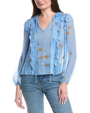 Jason Wu Ruffle Silk Blouse - Blue