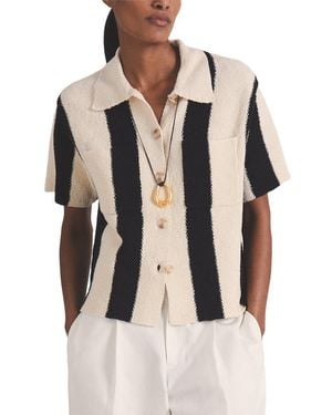 Reiss Clive Stripe Button Shirt - White