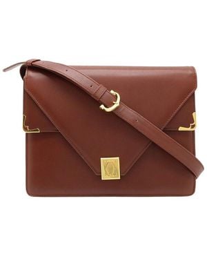 Cartier Must Line Shoulder Bag (Authentic Pre-Loved) - Brown