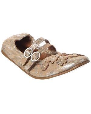Free People Mimosa Leather Mary Jane - Metallic