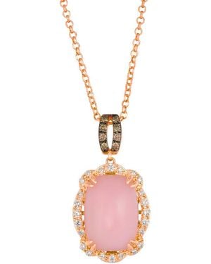 Le Vian Opal 14K Rose 5.56 Ct. Tw. Diamond & Opal Pendant Necklace - Pink