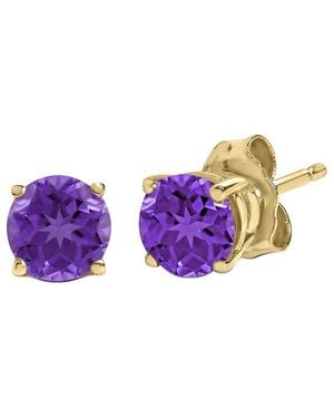 Haus of Brilliance Colourful Gemstones 14K 1.10 Ct. Tw. Amethyst Stud Earrings - Purple