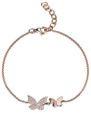Sabrina Designs 14k Rose Gold 0.15 Ct. Tw. Butterfly Bracelet - Metallic
