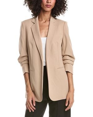 Anne Klein Scrunch Sleeve Open Jacket - Natural
