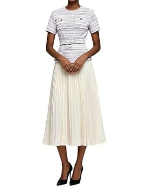Linda Charm Short Sleeve Midi Dress - White
