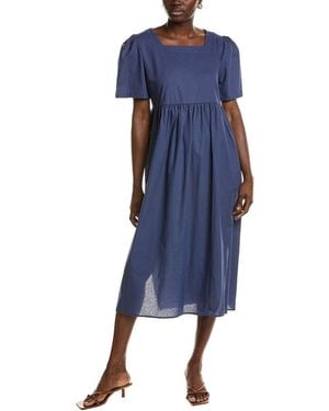 IPPONELLI Shirred Midi Dress - Blue