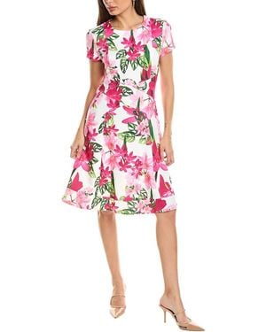 Joseph Ribkoff Floral A-Line Dress - Red