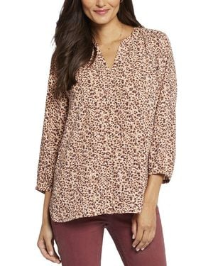 NYDJ Pintuck Blouse - Brown