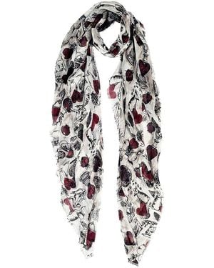 Blue Pacific Hearts Scarf - White