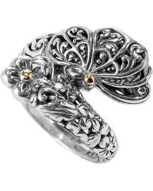 Samuel B. 18k & Silver Butterfly Bypass Ring - White