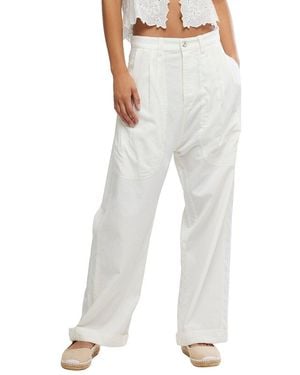 Free People Clover Dropped Low Rise Pant - White