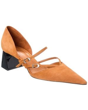 SCHUTZ SHOES Rue Suede Pump - Brown