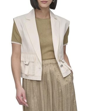 DKNY Tumble Twill Vest - Natural