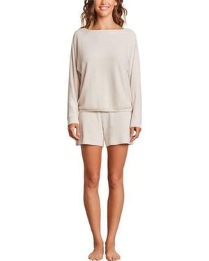 Barefoot Dreams 2Pc Boatneck Short & Top Pullover - White