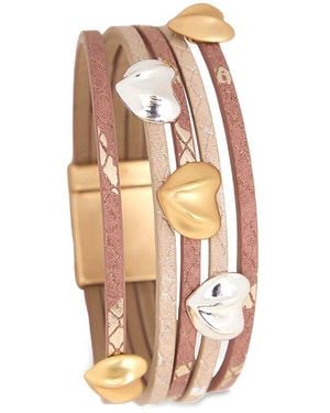 Saachi Textured Hearts Bracelet - White