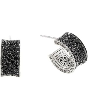 John Hardy Silver Treated Black Sapphire & Black Spinel Essentials Earrings - Multicolour