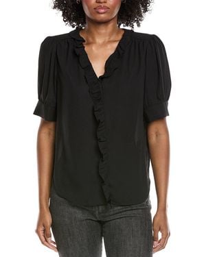 Cece Puff Sleeve Ruffle Top - Black