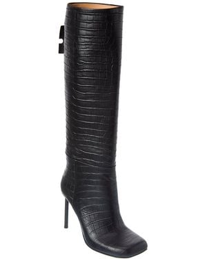 Off-White c/o Virgil Abloh Off- High Allen Croc-Embossed Leather Knee-High Boot - Black