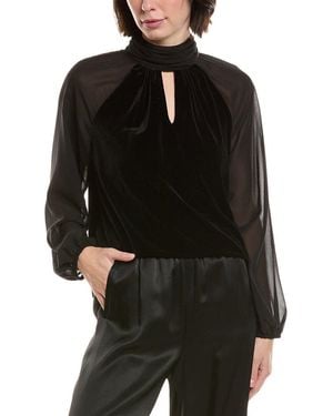 Vince Camuto Velvet Mock Neck Top - Black
