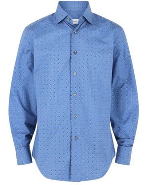 Brioni Micro-Check Button-Up Shirt - Blue