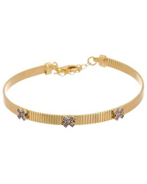 Meshmerise 18K Over 0.05 Ct. Tw. Diamond Bangle Bracelet - Metallic
