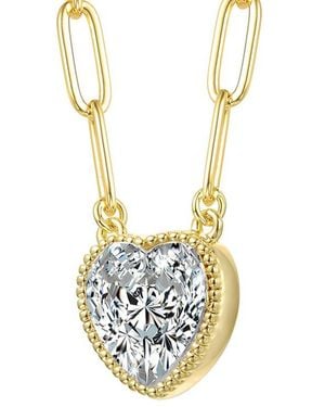 Rachel Glauber 14K Diamond Cz Chain Necklace - Metallic