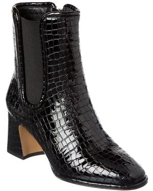 Alexandre Birman Ava 60 Croc-Embossed Patent Boot - Black