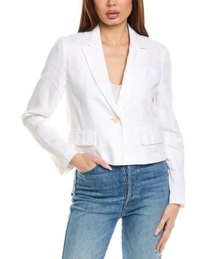 Madewell Cropped Linen Blazer - White