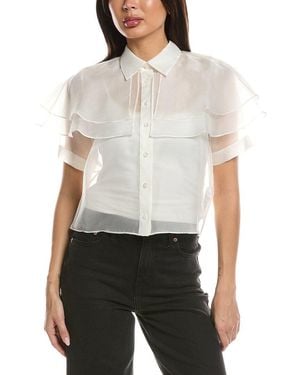FRAME The Organza Cape Top - White