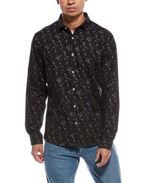 Stone Rose Stretch Print Shirt - Black