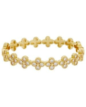 Juvell 18K Plated Cz Bangle Bracelet - Metallic