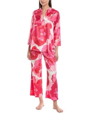 Natori 2Pc Floria Mandarin Pyjama Set - Red