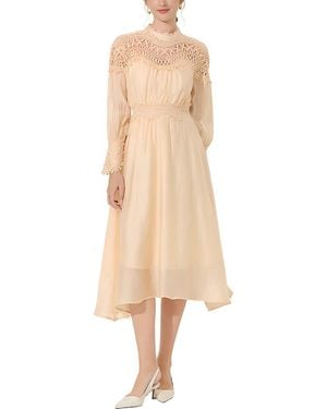 FLORIDA CLOTHING Embellished Midi Dress - Natural