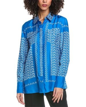 Toccin Annika Patch Pocket Button Down Shirt - Blue