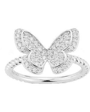 Glaze Jewelry Cz Butterfly Ring - White