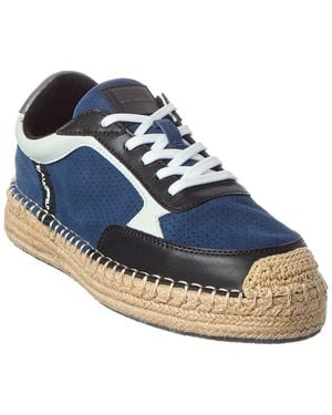 KARL LAGERFELD Suede & Leather Trainer - Blue